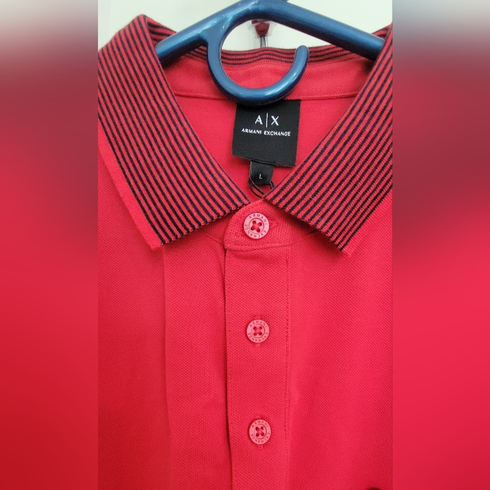 Brand New Armani Exchange Bold Red Polo - Picture 4 of 7